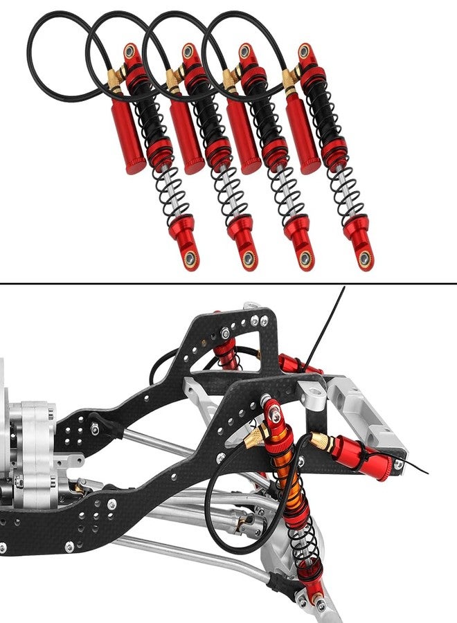 ممتص صدمات قابل للتعديل من نوع Pothyes Desert Lizard Piggyback مقاس 100 مم لسيارات التحكم عن بعد من نوع 1/10 Axial SCX10 90046 AXI231017 D90 TRX4 TRX6، ترقية معدنية (أحمر) - Image 2