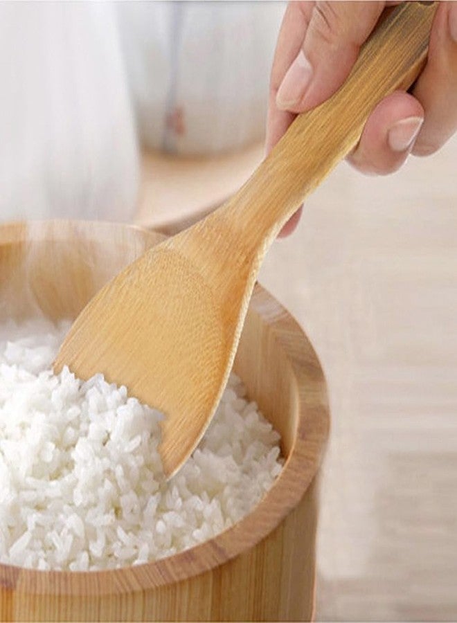 Luzen 3Pcs Bamboo Rice Scoops Paddles Reusable Non-stick Rice Scooper Food Service Rice Spoon Kitchen Tools for Rice Potato Salads Serving Utensils, 9.05 Inches - Image 4