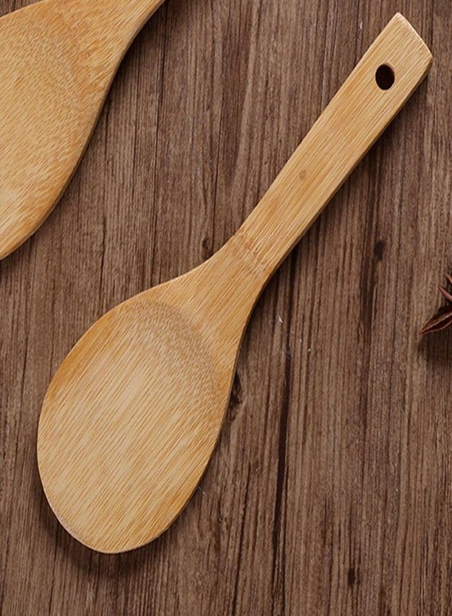 Luzen 3Pcs Bamboo Rice Scoops Paddles Reusable Non-stick Rice Scooper Food Service Rice Spoon Kitchen Tools for Rice Potato Salads Serving Utensils, 9.05 Inches - Image 5
