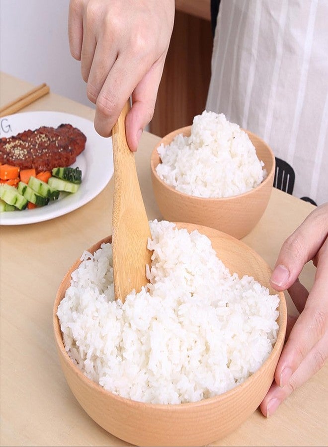 Luzen 3Pcs Bamboo Rice Scoops Paddles Reusable Non-stick Rice Scooper Food Service Rice Spoon Kitchen Tools for Rice Potato Salads Serving Utensils, 9.05 Inches - Image 3