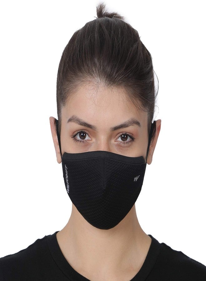 وايلد كرافت قناع تنفس خارجي قابل لإعادة الاستخدام من البوليستر للجنسين من وايلدكرافت W95+، قطعتان: لون الفشار: أسود/أنثرا: صغير (8903338299936) - Image 3