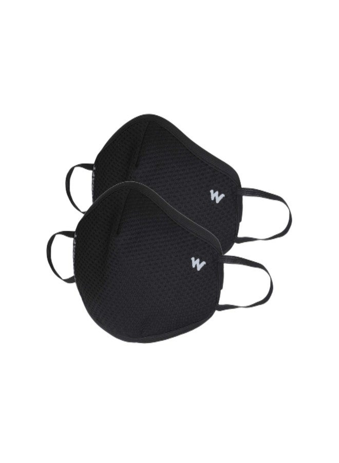 وايلد كرافت قناع تنفس خارجي قابل لإعادة الاستخدام من البوليستر للجنسين من وايلدكرافت W95+، قطعتان: لون الفشار: أسود/أنثرا: صغير (8903338299936) - Image 1