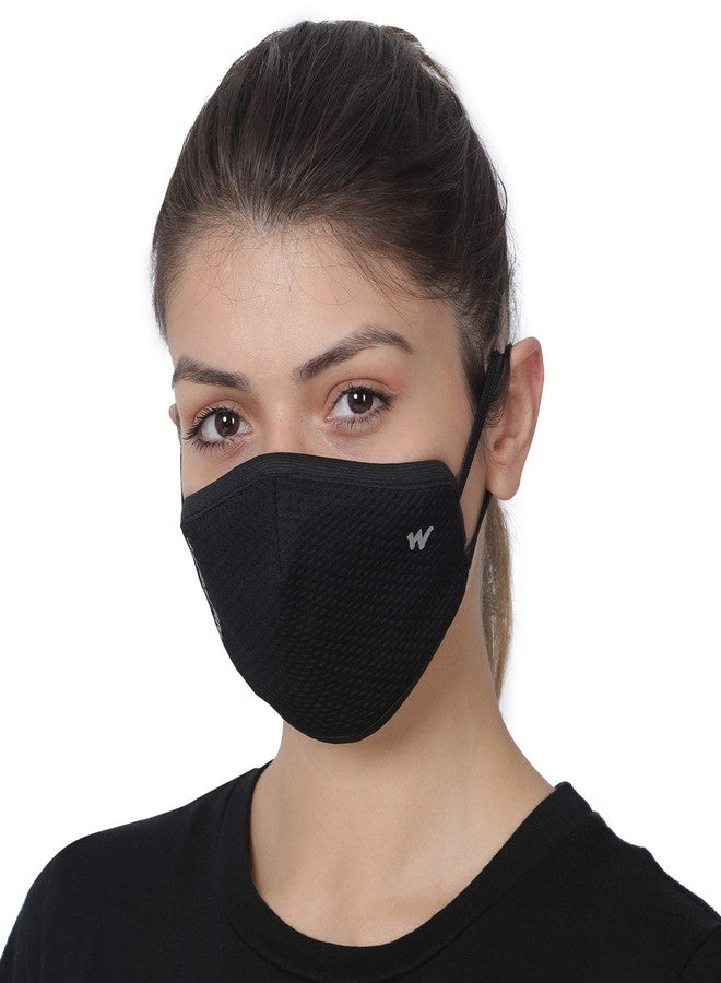 وايلد كرافت قناع تنفس خارجي قابل لإعادة الاستخدام من البوليستر للجنسين من وايلدكرافت W95+، قطعتان: لون الفشار: أسود/أنثرا: صغير (8903338299936) - Image 5