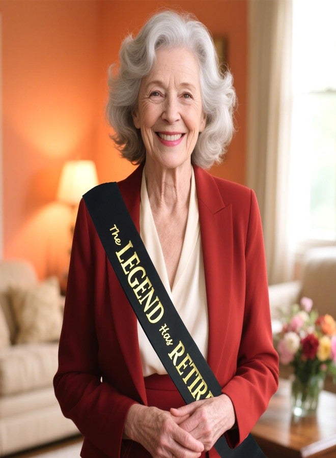 لوويجز وشاح "لويجز الأسطورة قد تقاعد" باللونين الأسود والذهبي، وشاح تقاعد للنساء والرجال، لوازم تزيين حفلات التقاعد السعيدة (أبيض) (أسود) - Image 5