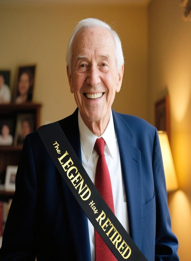 لوويجز وشاح "لويجز الأسطورة قد تقاعد" باللونين الأسود والذهبي، وشاح تقاعد للنساء والرجال، لوازم تزيين حفلات التقاعد السعيدة (أبيض) (أسود) - Image 4