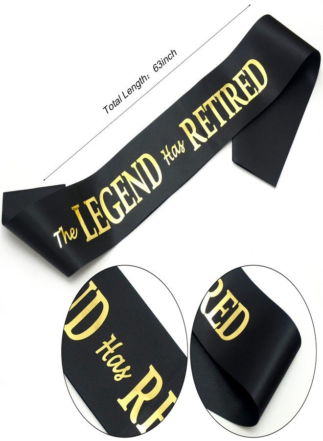 لوويجز وشاح "لويجز الأسطورة قد تقاعد" باللونين الأسود والذهبي، وشاح تقاعد للنساء والرجال، لوازم تزيين حفلات التقاعد السعيدة (أبيض) (أسود) - Image 2