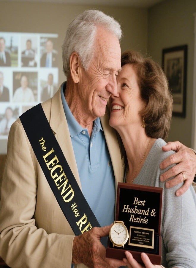 لوويجز وشاح "لويجز الأسطورة قد تقاعد" باللونين الأسود والذهبي، وشاح تقاعد للنساء والرجال، لوازم تزيين حفلات التقاعد السعيدة (أبيض) (أسود) - Image 3