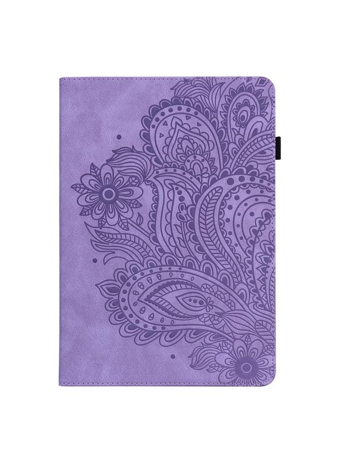 Zaboon - Case For Huawei MediaPad M5 lite 10.1 Peacock Embossed Pattern TPU + PU Horizontal Flip Leather Case with Holder & Card Slots & Wallet & Sleep / Wake-up Function - Image 1