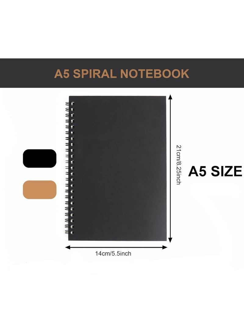 PTTIMFFM 4-Pack A5 Spiral Notebooks with 0.5mm Gel Pen, Portable Journals for Writing, School, Office, Travel - Image 5
