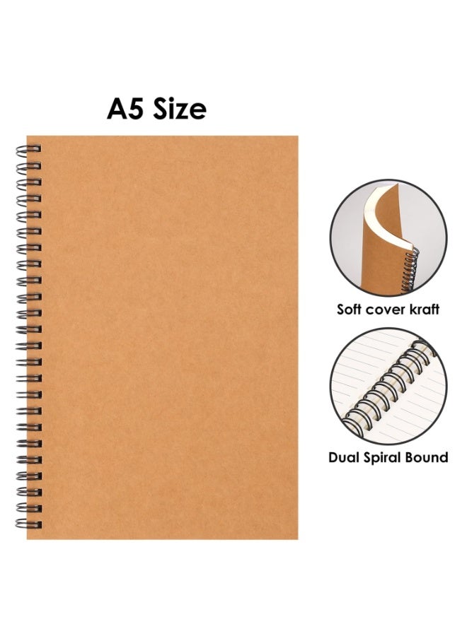 PTTIMFFM 4-Pack A5 Spiral Notebooks with 0.5mm Gel Pen, Portable Journals for Writing, School, Office, Travel - Image 2