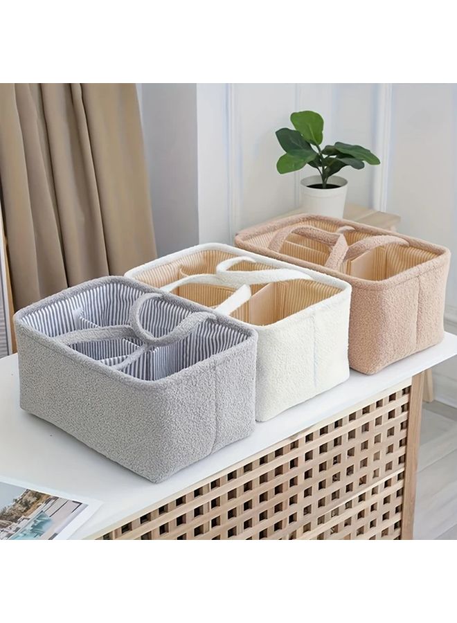 سلة تخزين حفاضات محمولة رمادية ذات أقسام - منظّم متعدد الاستخدامات - Image 2