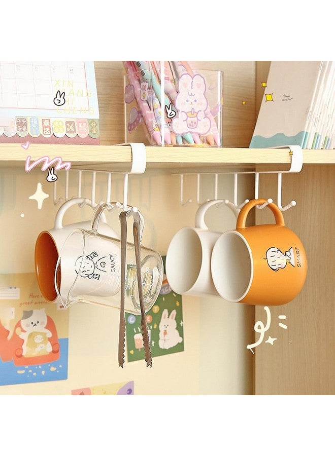 Wolpin 1 Pc Multiple Hooks Hanger Dressing Table Wardrobe Clothes Storage Over The Door Organizer Rack for Hairband, Scarf, Bags, Cups Kitchen Multipurpose, White - Image 5