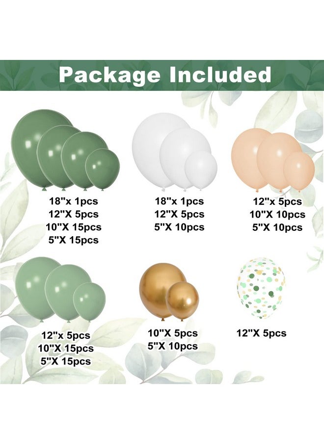 Amandir 143Pcs Baby Boxes Sage Green Baby Shower Decorations Olive Green Balloon Garland Kit 4 Baby Blocks Gold Letter For Gender Neutral Boy Girl Safari Jungle Biythday Party Supplies  - Image 4