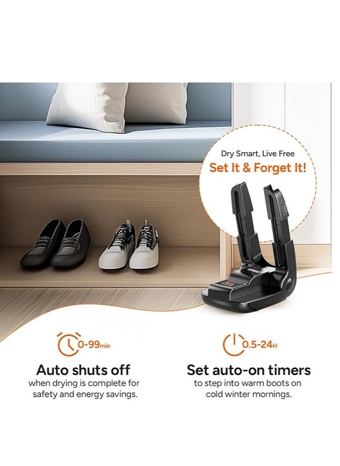 A ZONE - Electric Ski Boot Dryer with Adjustable Drying Rack – Timer Options (30/60/120/180 Minutes), Gloves Dryer & Sneaker Shoes Warmer, Ideal for Ski Boots, Snowboard Boots, Gloves, and Shoes, Fast & Efficient Drying for Winter Gear, Portable & Compact - Image 1