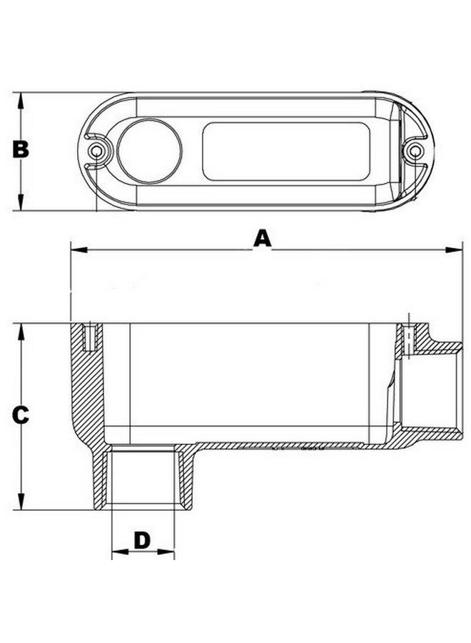 Morris 14050 Rigid Conduit Body, Aluminum, Type LB, Threaded with Cover and Gasket, 1/2" Thread Size, 1-Pack - Image 2