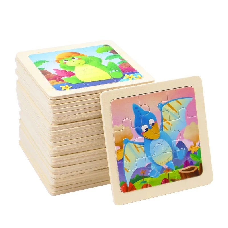 Bluejw 9 Piece Jigsaw Puzzles Cartoon Animal Traffic Puzzle Games Montessori Education Learning Toys for Kids Boys Girls - Image 2