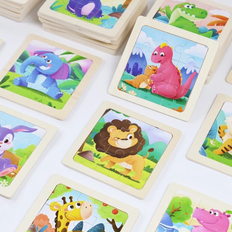 Bluejw 9 Piece Jigsaw Puzzles Cartoon Animal Traffic Puzzle Games Montessori Education Learning Toys for Kids Boys Girls - Image 5
