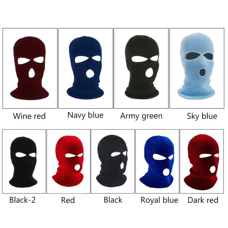 Warm Ski Mask: 3 Holes Red Soft Thicken Knitted Fabric - Superior Thermal Retention Wide Vision Breathable Face Cover for Winter Sports Outdoor Activities Cycling Snowboarding Running - Image 2