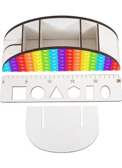 KutuTR Wooden Vip Popit Series Desktop Pen Holder with Rainbow Ruler Organizer for Children Mounted Boxed  - Image 4