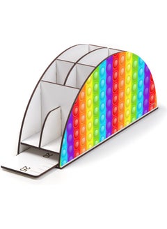 KutuTR Wooden Vip Popit Series Desktop Pen Holder with Rainbow Ruler Organizer for Children Mounted Boxed  - Image 3