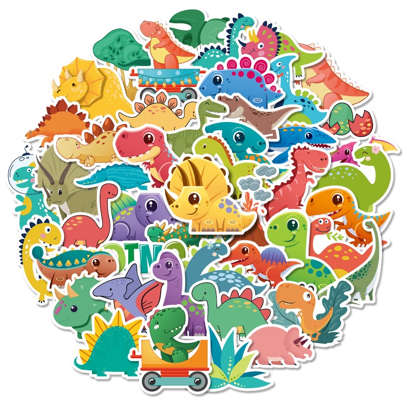 50 Cute Dinosaur Stickers, Cartoon T-Rex Decals T01040633 DINO DINOSAUR 50 T01040633 DINO DINOSAUR 50