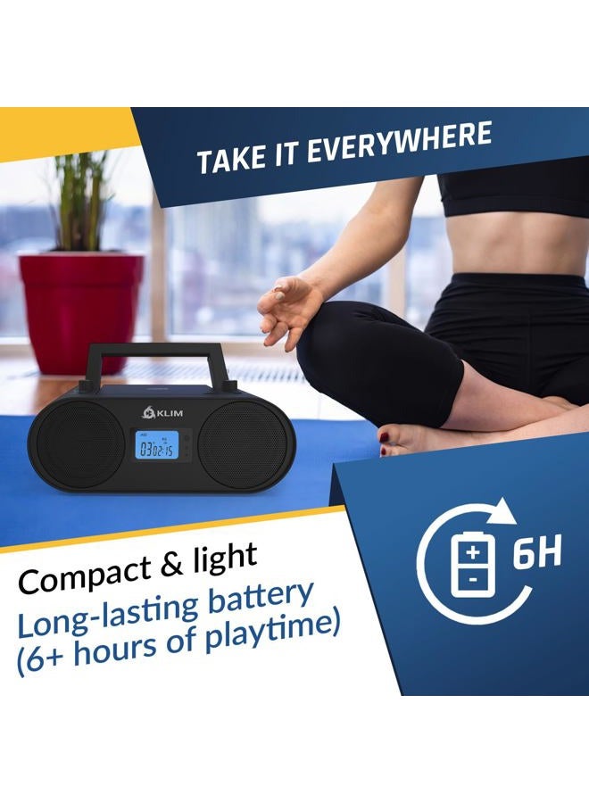 KLIM Boombox B4 Radio with CD Player + 2024 Release + AM/FM Radio, MP3, Bluetooth, AUX, USB Portable with Wireless Mode and Rechargeable Battery + with Remote Control, Autosleep, Digital EQ - Image 5