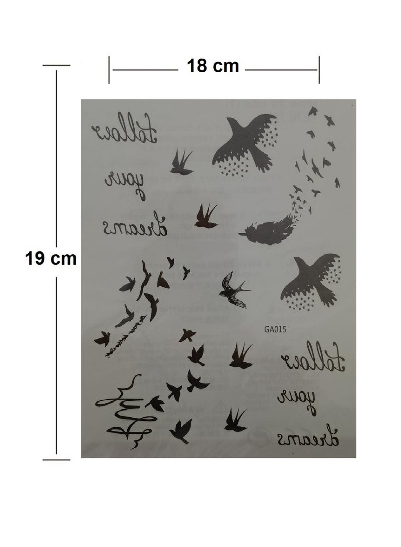 وشم مؤقت للطائر بتصميم اتبع أحلامك - Image 2