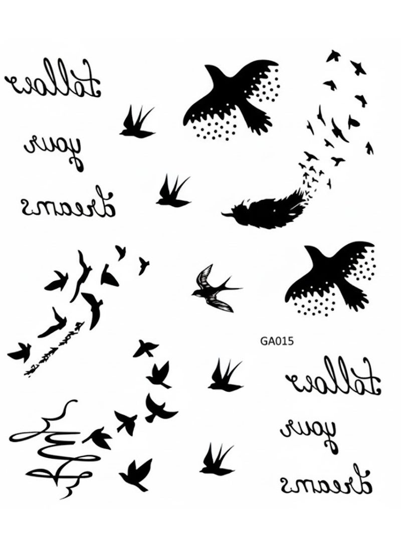وشم مؤقت للطائر بتصميم اتبع أحلامك - Image 1