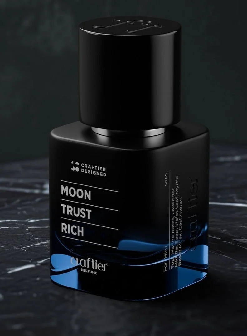 Craftier Perfume Moon Trust Rich Craftier Designed MOON TRUST RICH Eau De Parfum For Men - 50ml, Long Lasting Aromatic Fresh Perfume, Longevity Upto 36 Hours, Premium Men's Fragrance For Summer for Men | Best Price UAE