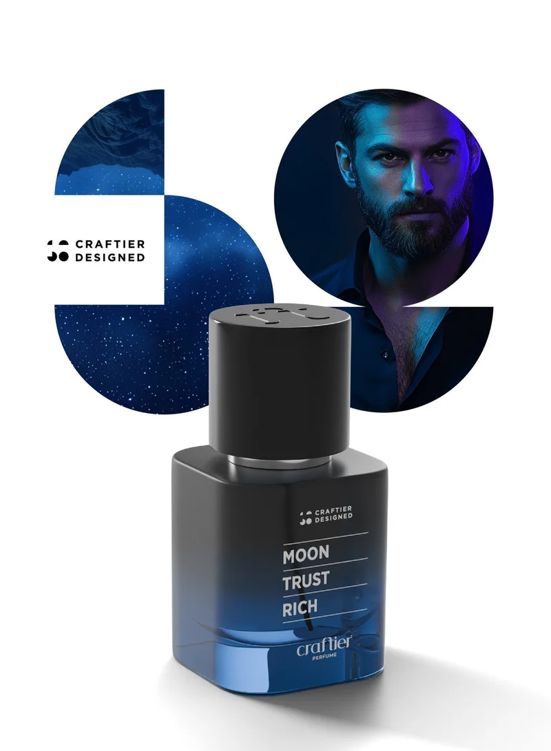 Craftier Perfume Moon Trust Rich Craftier Designed MOON TRUST RICH Eau De Parfum For Men - 50ml, Long Lasting Aromatic Fresh Perfume, Longevity Upto 36 Hours, Premium Men's Fragrance For Summer for Men | Best Price UAE