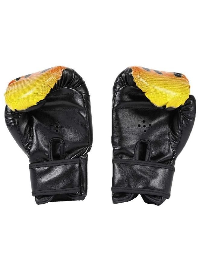 Professional Kids Training Boxing Gloves Flame Design Breathable PU 0.3kg - Image 4