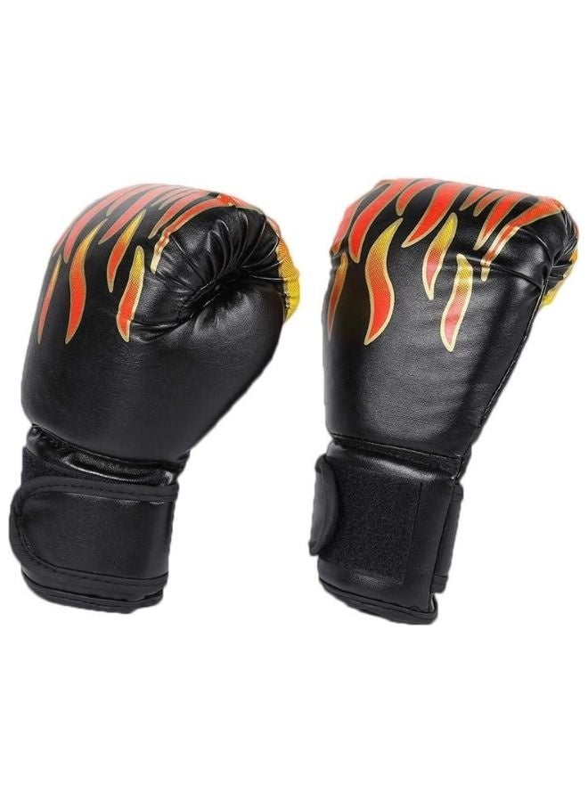 Professional Kids Training Boxing Gloves Flame Design Breathable PU 0.3kg - Image 3