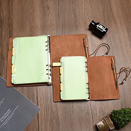 Wonderpool Leather Journal A5 Refillable 6 Ring Binder Notebook with Lined Paper and Pen,Writing Diary for Work Travel and Agenda Plan (A5, Wine red) - Image 3