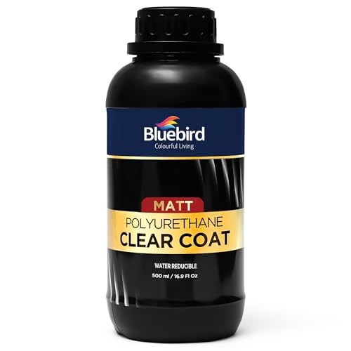 Bluebird 17 Fl Oz Polyurethane Clear Coat for Furniture, Paintings, Water-Based Professional Varnish (Matt) - Image 1