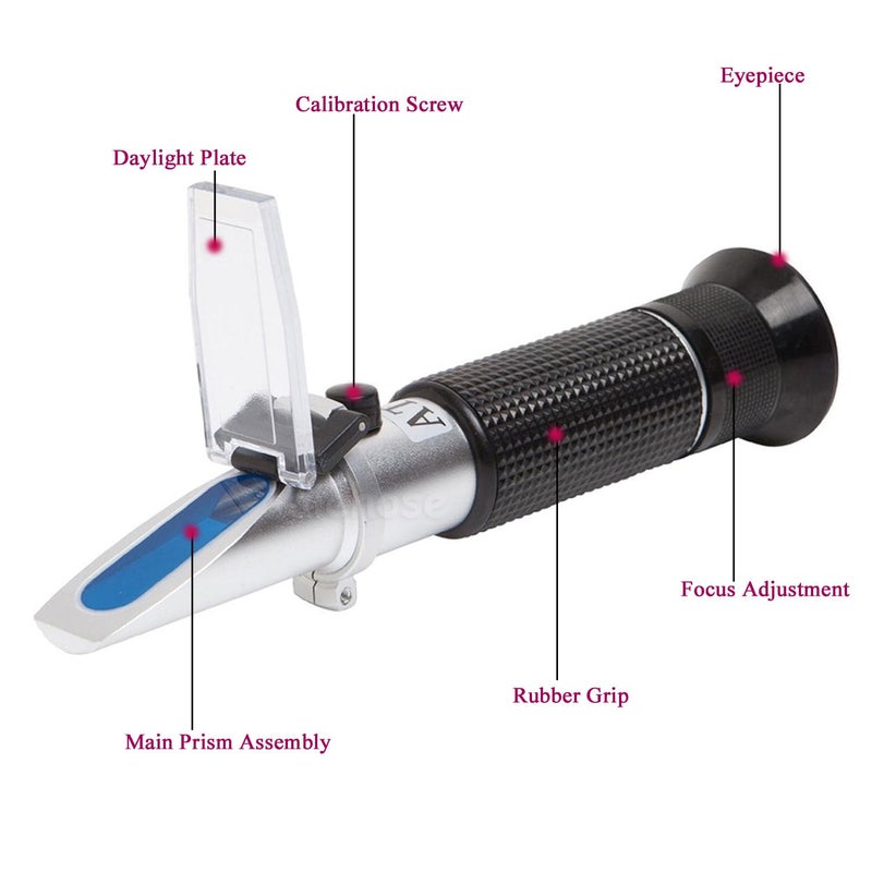 aichose Refractometer for Grape Wine Brewing, Measuring Sugar Content in Original Grape Juice and Predicting The Wine Alcohol Degree, Dual Scale of 0-40% Brix & 0-25% vol Alcohol, Wine Making Kit - Image 2