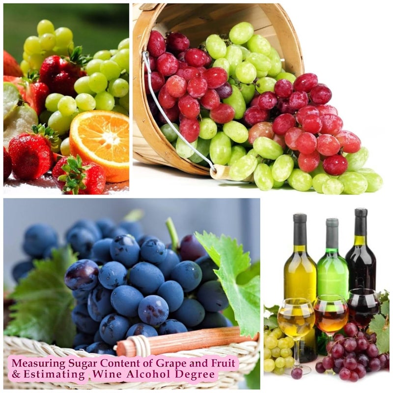 aichose Refractometer for Grape Wine Brewing, Measuring Sugar Content in Original Grape Juice and Predicting The Wine Alcohol Degree, Dual Scale of 0-40% Brix & 0-25% vol Alcohol, Wine Making Kit - Image 5
