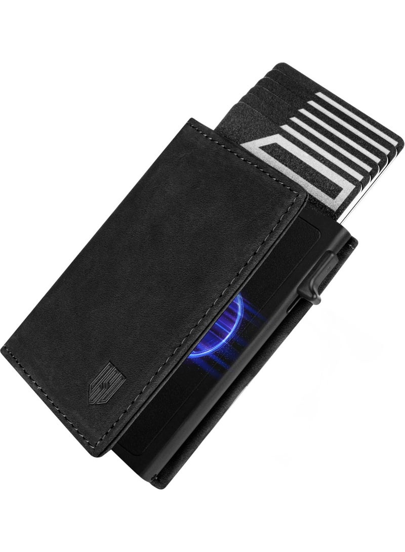DODENSHA Dudensha Magsnap Wallet, Card Holder with Coin Pocket, Men's Credit Card Holder for 10+ Cards, Slim Card Holder Wallet with Magnetic Closure, RFID Protection, Black - Image 1