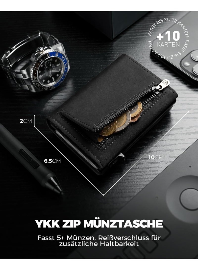 DODENSHA Dudensha Magsnap Wallet, Card Holder with Coin Pocket, Men's Credit Card Holder for 10+ Cards, Slim Card Holder Wallet with Magnetic Closure, RFID Protection, Black - Image 3