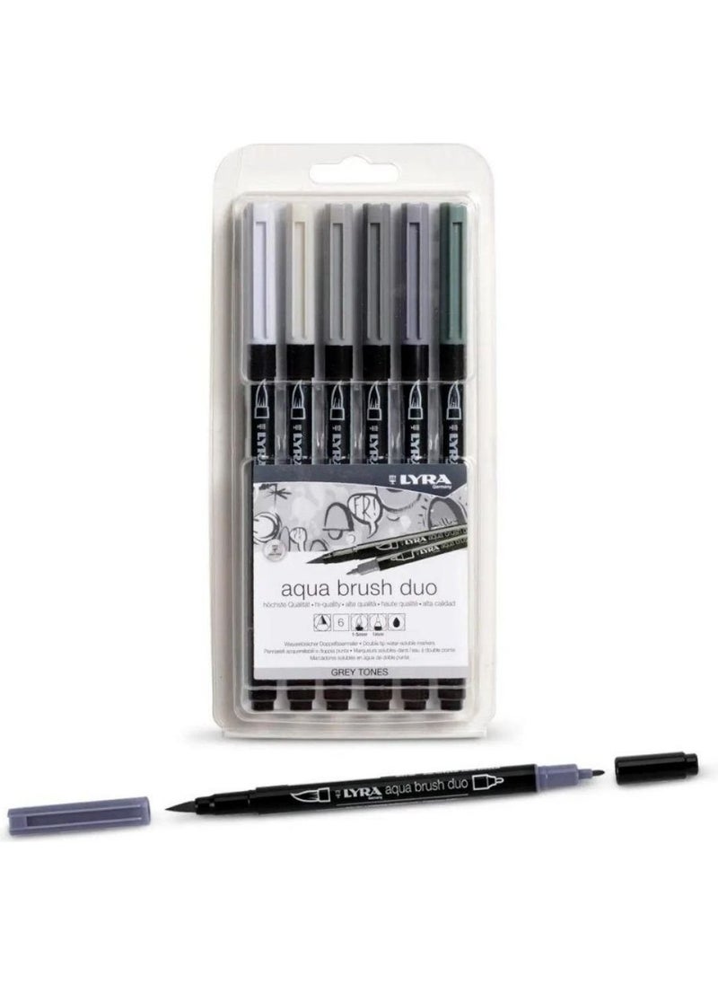 Aqua Brush Duo Double-Sided Brush Tip Pen 6 Pieces Grey - pzsku/ZB99D44D64EF2BADA0875Z/45/_/1730643217/aa2a8ce3-8675-450d-b727-78b7b451c0ff