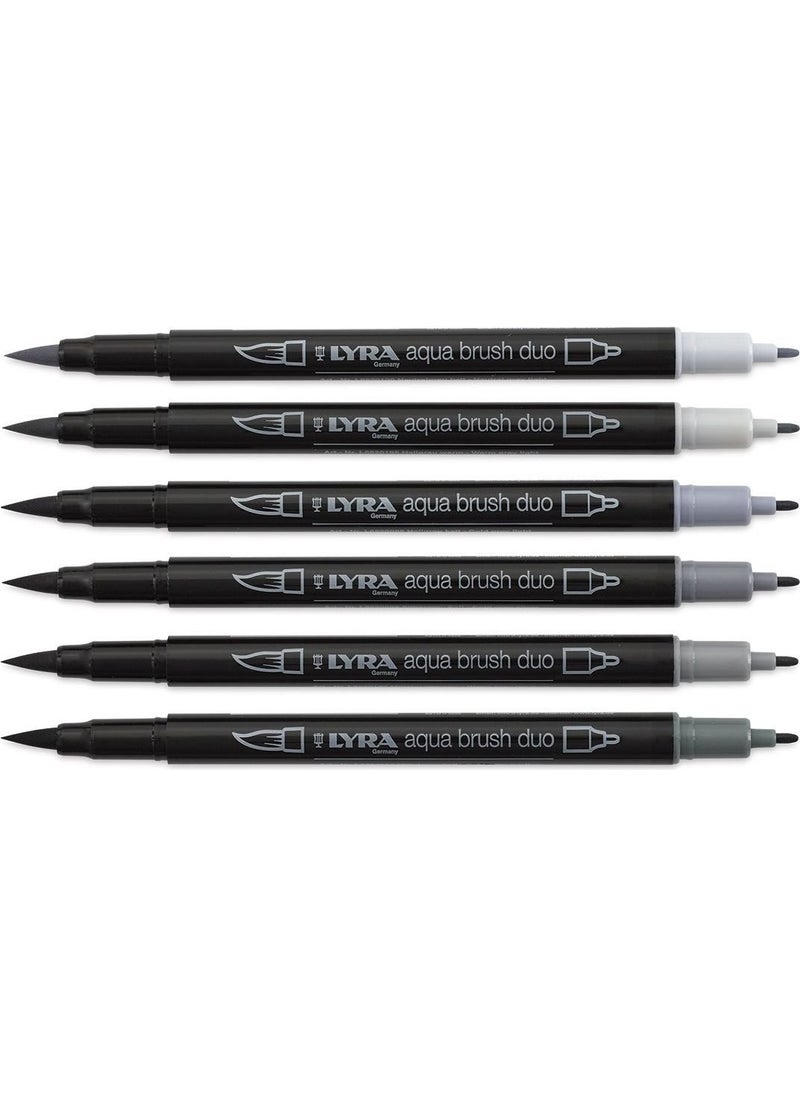 Aqua Brush Duo Double-Sided Brush Tip Pen 6 Pieces Grey - pzsku/ZB99D44D64EF2BADA0875Z/45/_/1730643219/035cc0c6-ad68-48fc-8562-7293e8b9e9cc