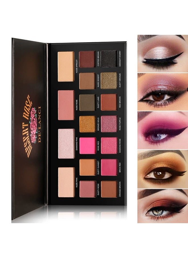 ecofavor - Eyeshadow Palette Natural Naked Smokey Neutral 18 Shades Eye Shadow Pallets Matte Shimmer Dark Burgundy Makeup Pallet High Pigmented Waterproof Long Lasting Smooth Texture Blendable Soft Powder - Image 1