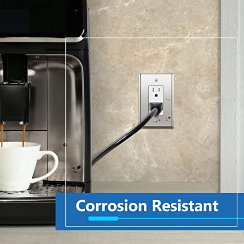 LIDER Decorator Switch or Receptacle Metal Wall Plate, Stainless Steel Outlet Cover, Corrosion Resistant, Mid-Size 1-Gang 4.88" x 3.11", 201 Stainless Steel, LMWP-31M-PC, Polished Chrome - Image 3