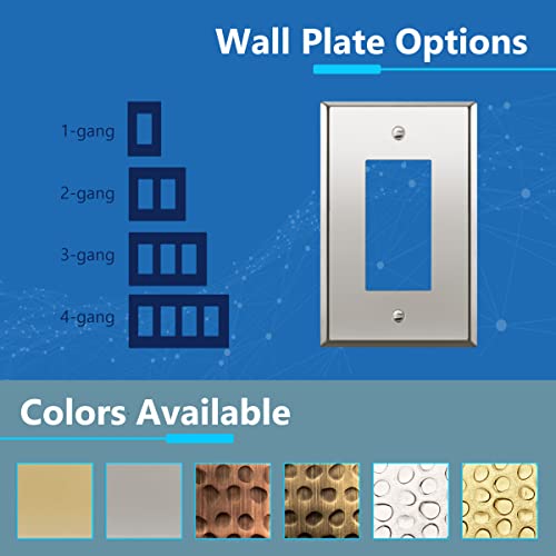 LIDER Decorator Switch or Receptacle Metal Wall Plate, Stainless Steel Outlet Cover, Corrosion Resistant, Mid-Size 1-Gang 4.88" x 3.11", 201 Stainless Steel, LMWP-31M-PC, Polished Chrome - Image 4
