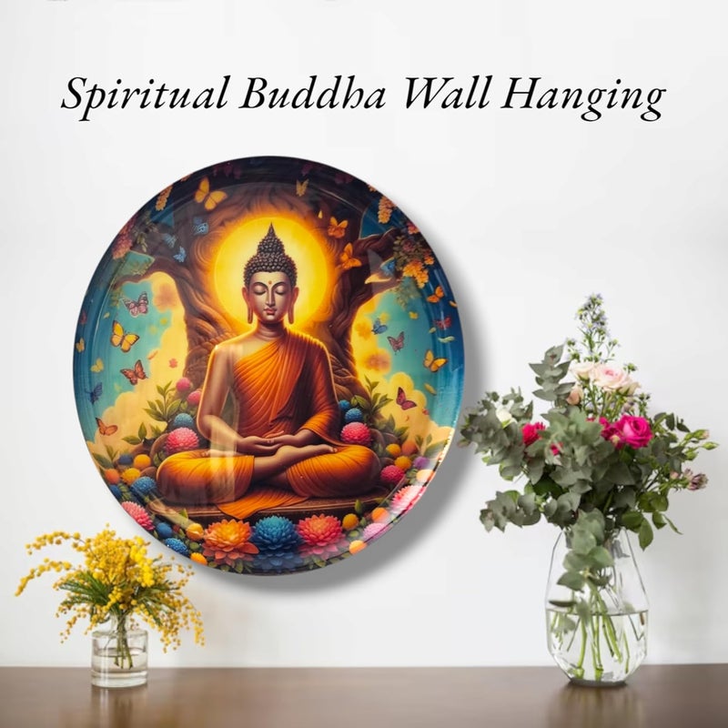 Noblenest 3 Pcs Madhubani Metal Wall Plates 12, 10, 8 Inch, Wall Decoration Items For Living Room, Bedroom, Office | Wall Decor, Gift Items, Wall Hanging Decorations (Buddha) - Image 3