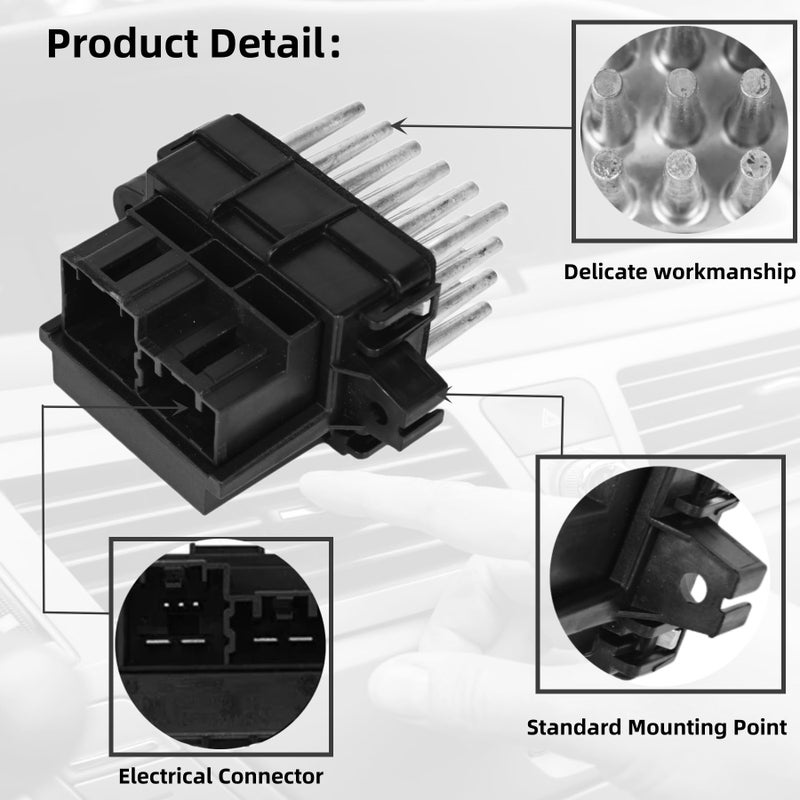 PANNUOSCS Blower Motor Resistor Compatible With Select 2007-2013 Chevy Silverado Suburban Tahoe Camaro Equinox/Gmc Sierra Yukon/Buick/Cadillac/Dodge/Chrysler/Opel Replace#15141283 13598134 - Image 2