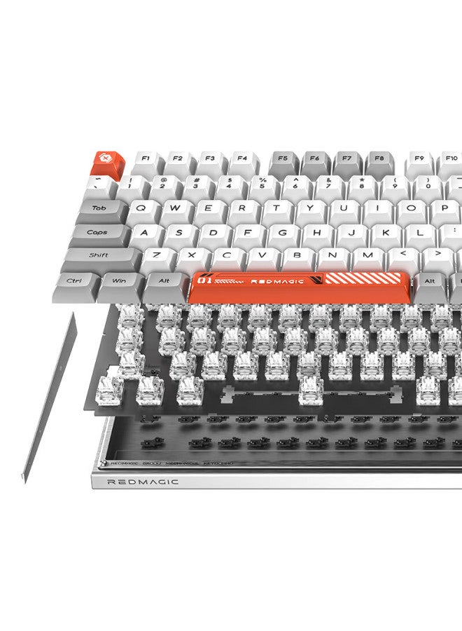 Nubia Red Magic Gk001j Silver Wing Edition 100-key Wired/wireless/bluetooth Triple Mode Customizable Mechanical Gaming Keyboard With Ttc Flame Snow Switches And Personalized Screen Display - Image 4