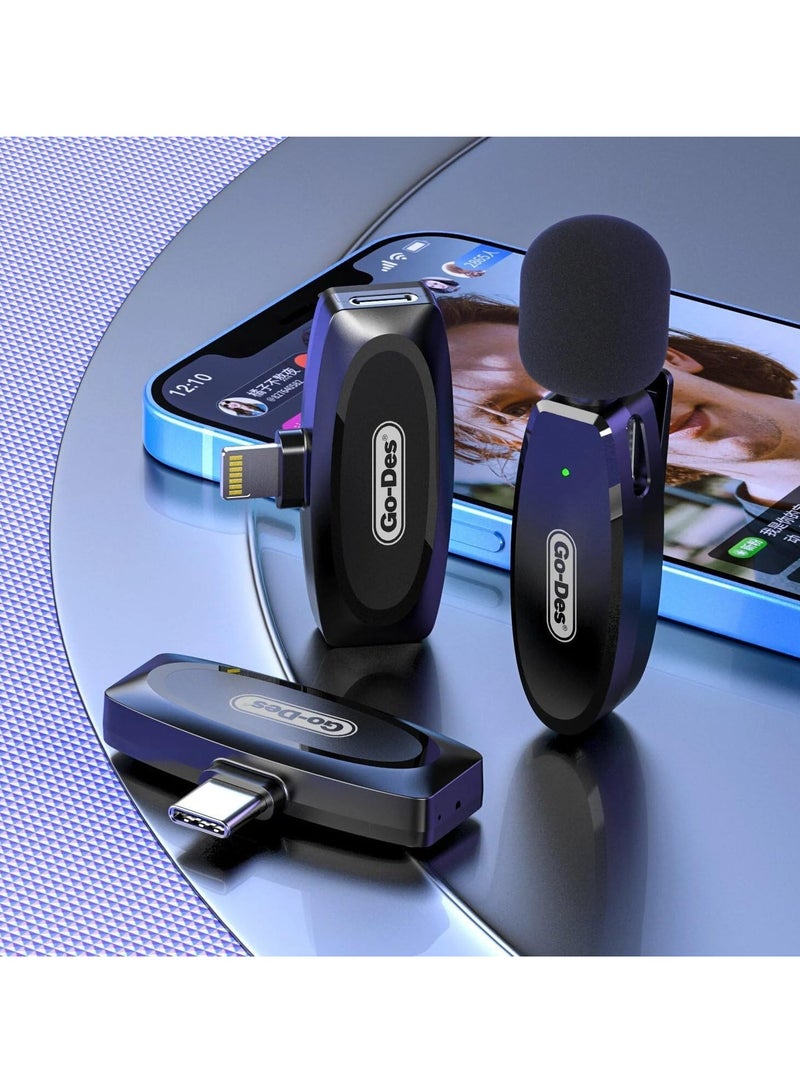 GO-DES Wireless Digital Microphone Lavalier Professional Microphone with Noice Canceling Type-C and Android Devices For Recording Youtube Tiktok Live Stream (TYPE-C, BLACK) - Image 4