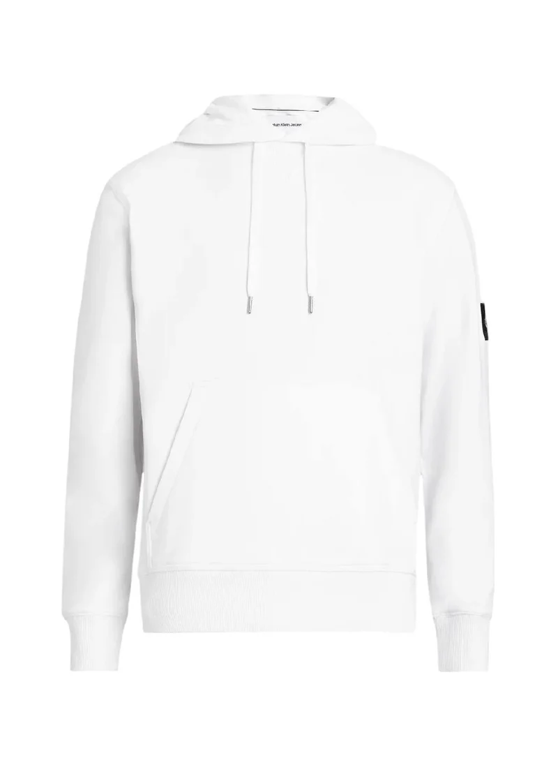 Calvin Klein Jeans Men's Badge Hoodie - Cotton, White