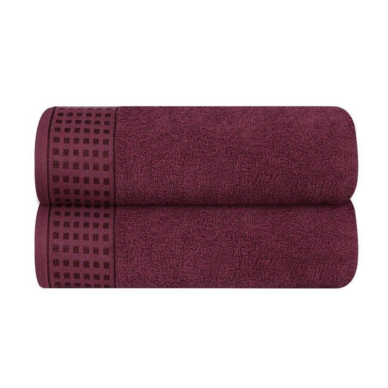 GLAMBURG 100 Cotton 2 Pack Oversized Bath Towel Set 28x55 Inches Ultra Soft Highly Absorbant Compact Quickdry  Lightweight Large Bath Towels Ideal for Gym Travel Camp Pool  Burgundy