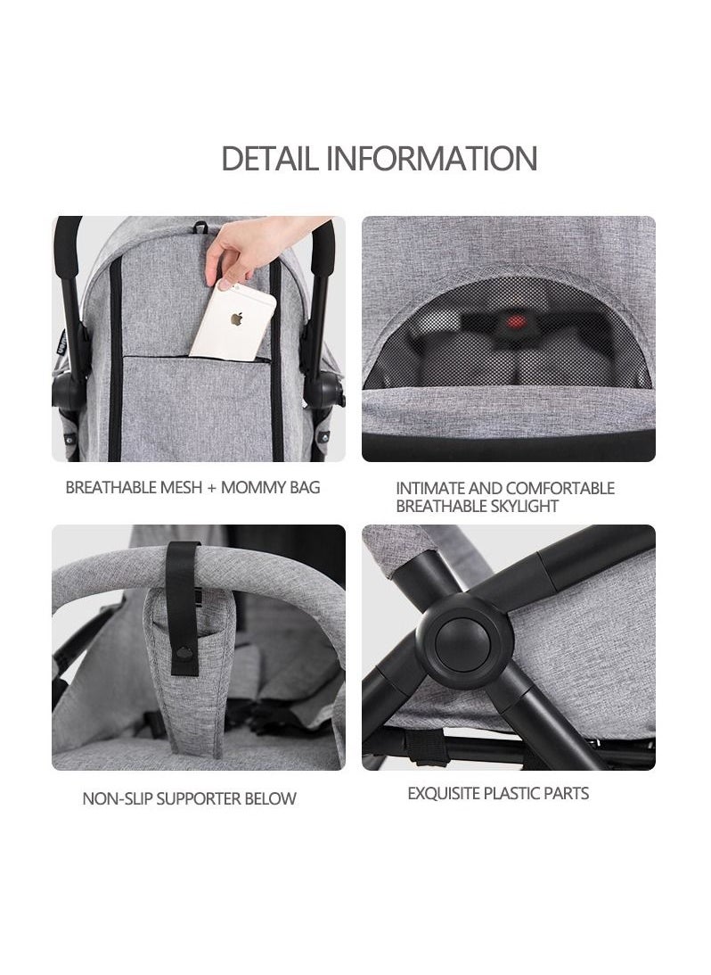 Generic Baby Portable Stroller Adjustable Baby Single Stroller With Storage Basket, Easy To Fold, and Compact Design  - Image 2